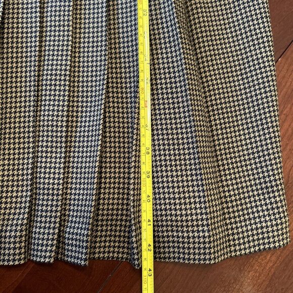 VTG Chelsea Campbell Womens Dress Jumper 8 Tan Houndstooth 100% Wool Academia - Picture 8 of 12